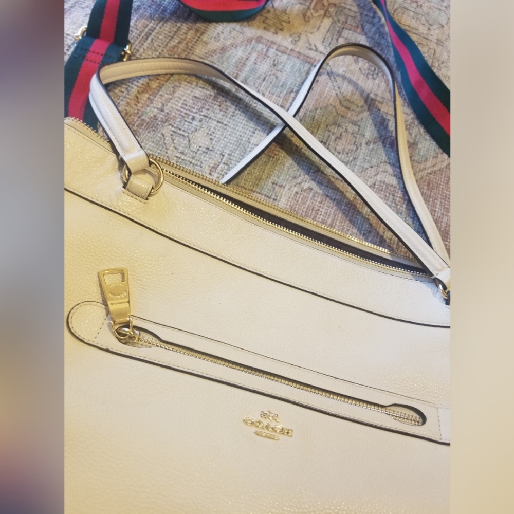 Coach white leather tote bag - Picture 3 of 8